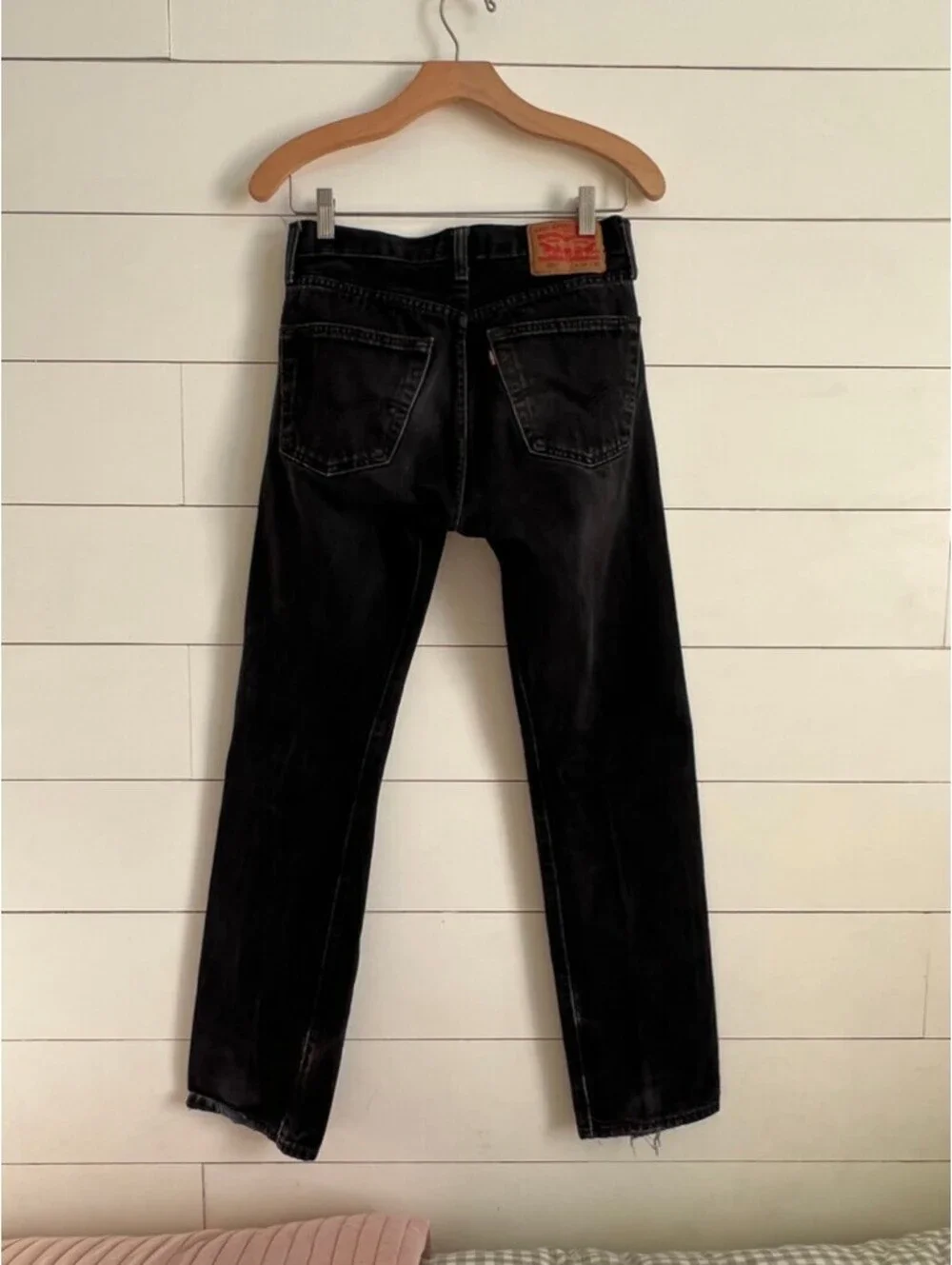 Levi's 501 Jeans W29 L32 Faded Black Classic Americana 90's Minimalist Grunge